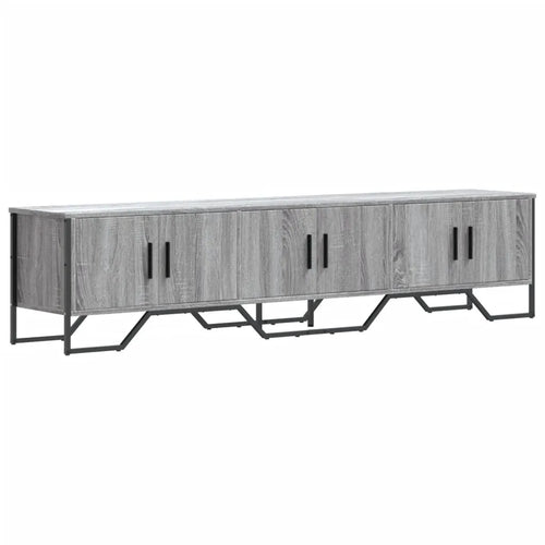 Meuble TV Bas Gris Clair Effet Bois - 180 cm-Mon Meuble TV-Chêne fumé-1-2