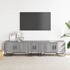 Meuble TV Bas Gris Clair Effet Bois - 180 cm-Mon Meuble TV-Chêne fumé-1-3