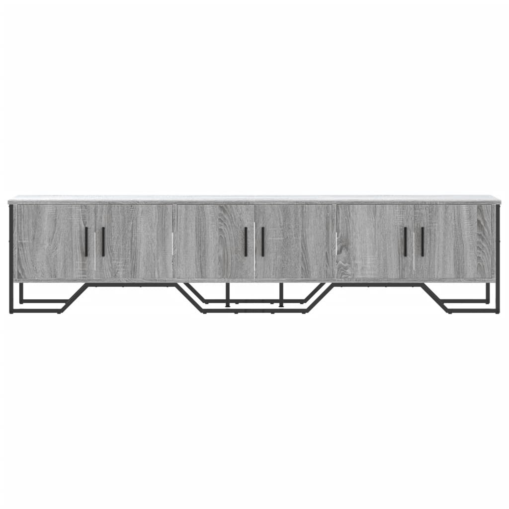 Meuble TV Bas Gris Clair Effet Bois - 180 cm-Mon Meuble TV-Chêne fumé-1-4