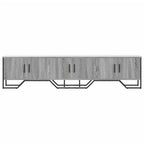 Meuble TV Bas Gris Clair Effet Bois - 180 cm-Mon Meuble TV-Chêne fumé-1-4