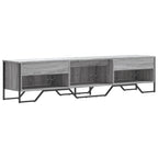 Meuble TV Bas Gris Clair Effet Bois - 180 cm-Mon Meuble TV-Chêne fumé-1-6