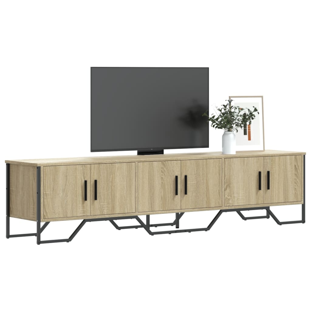 Meuble TV Bas Gris Clair Effet Bois - 180 cm-Mon Meuble TV-Chêne sonoma-1-11