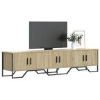 Meuble TV Bas Gris Clair Effet Bois - 180 cm-Mon Meuble TV-Chêne sonoma-1-11
