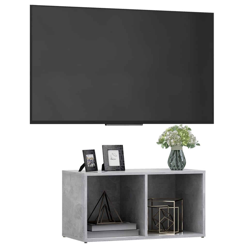 Meuble TV Bas Gris Effet Béton - 72 cm-Mon Meuble TV-36.5 cm-72 cm-1-3