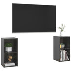 Meuble TV Bas Gris Foncé - 2 Pièces-Mon Meuble TV-3