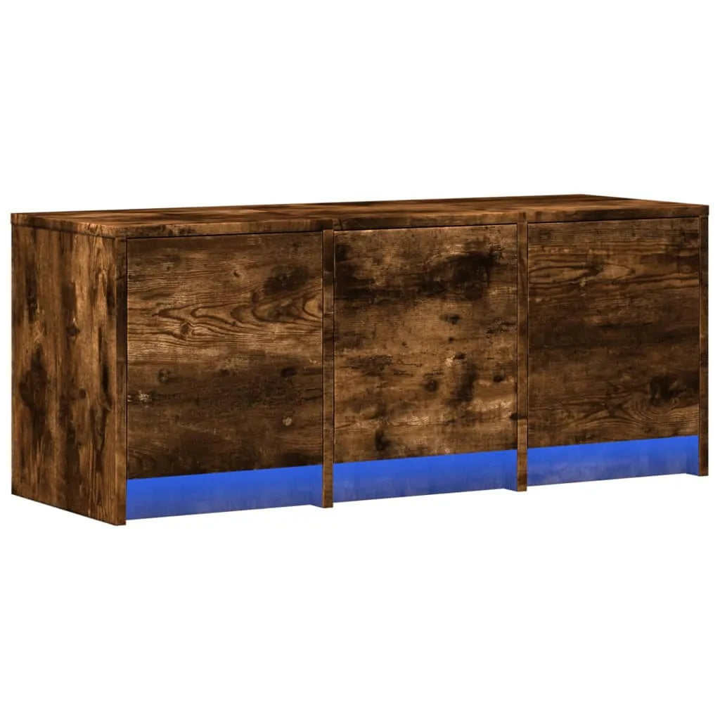 Meuble TV Bas LED Effet Chêne Fumé - 97 cm-Mon Meuble TV-3