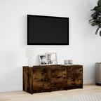 Meuble TV Bas LED Effet Chêne Fumé - 97 cm-Mon Meuble TV-4