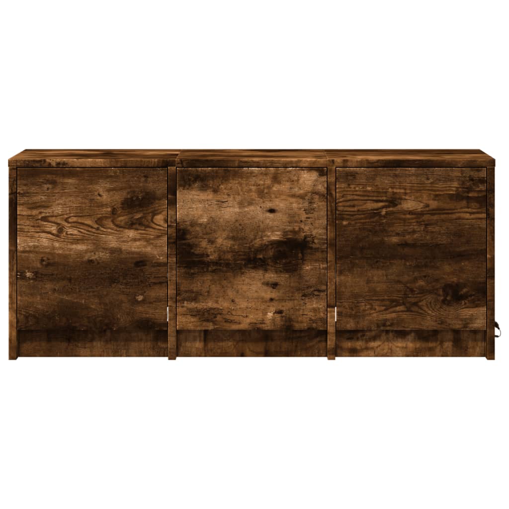 Meuble TV Bas LED Effet Chêne Fumé - 97 cm-Mon Meuble TV-6