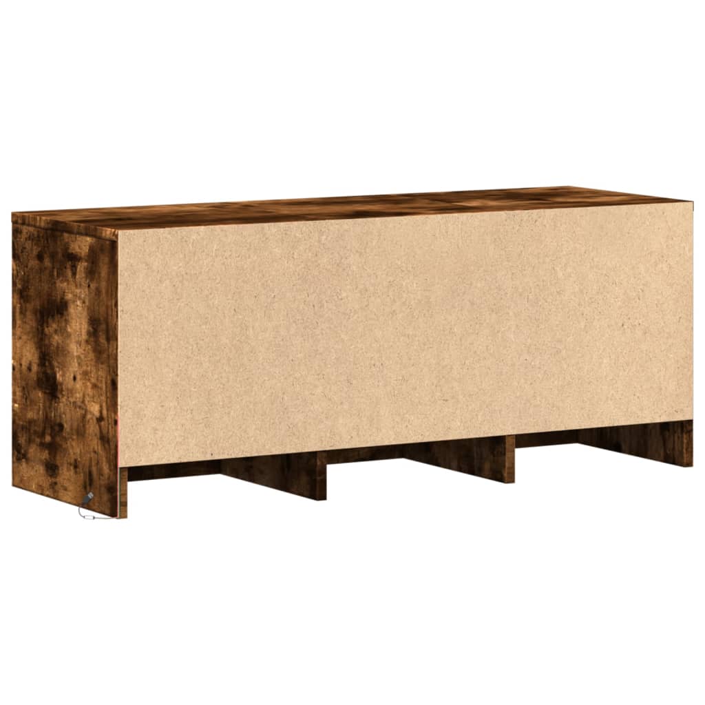 Meuble TV Bas LED Effet Chêne Fumé - 97 cm-Mon Meuble TV-8