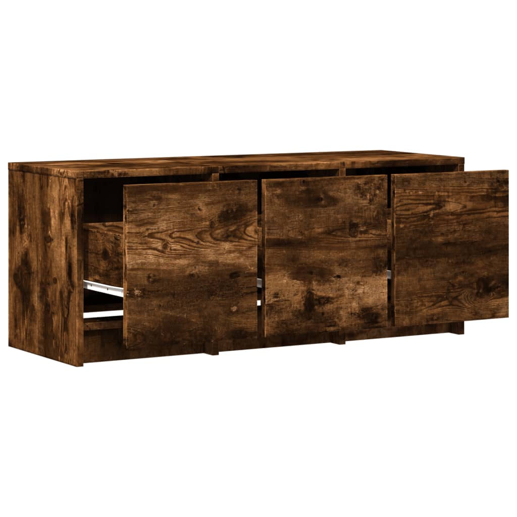Meuble TV Bas LED Effet Chêne Fumé - 97 cm-Mon Meuble TV-9
