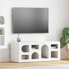 Meuble TV Bas Moderne en Chêne Artisanal - 100 cm-Mon Meuble TV-Blanc-12