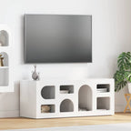 Meuble TV Bas Moderne en Chêne Artisanal - 100 cm-Mon Meuble TV-Blanc brillant-16