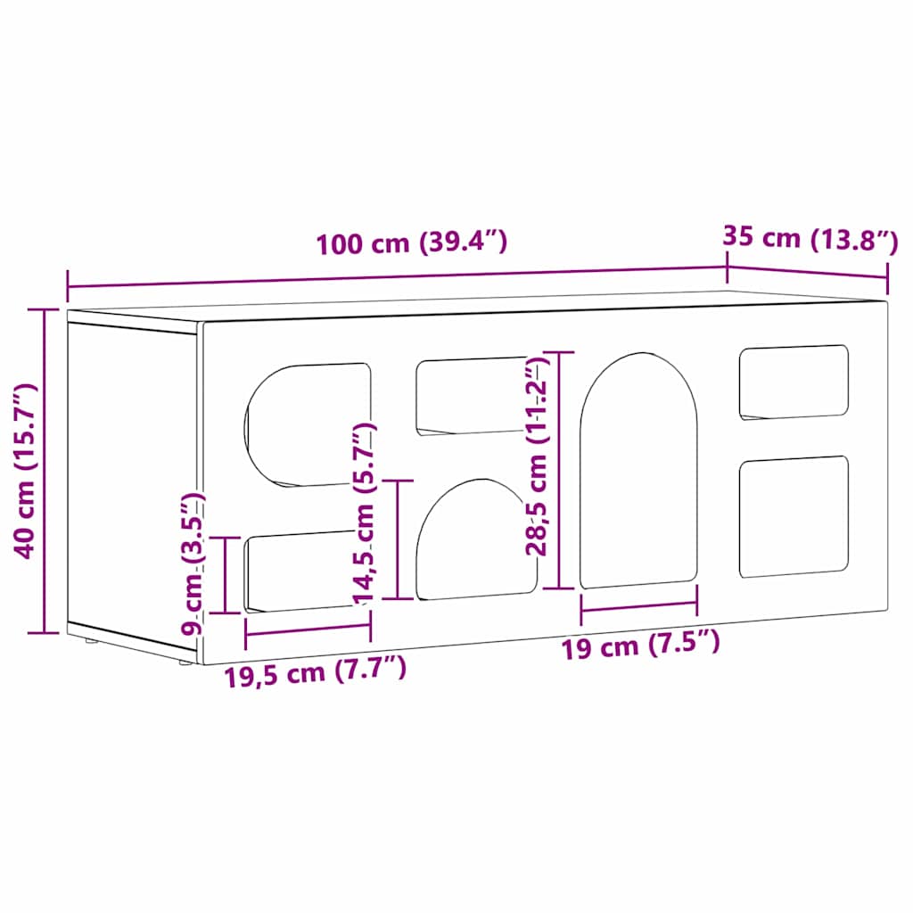 Meuble TV Bas Moderne en Chêne Artisanal - 100 cm-Mon Meuble TV-Chêne artisanal-11