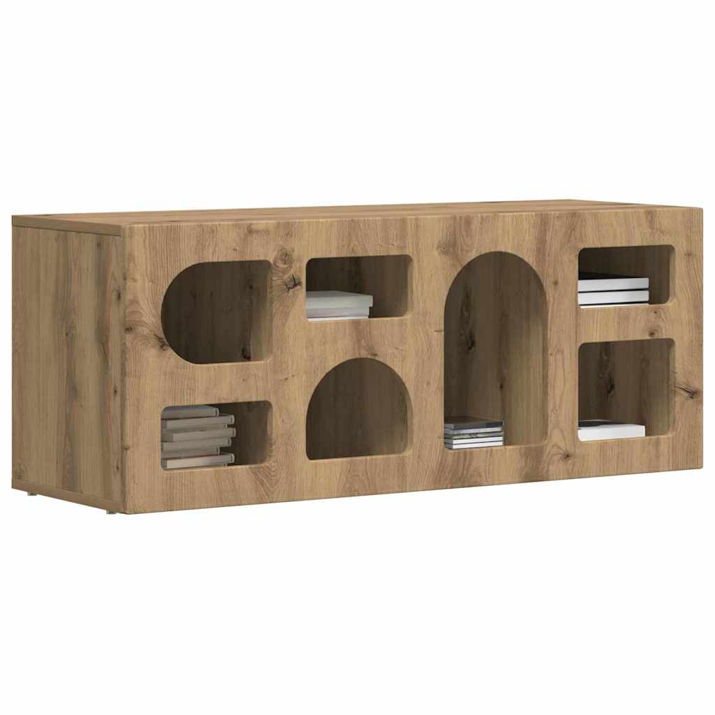 Meuble TV Bas Moderne en Chêne Artisanal - 100 cm-Mon Meuble TV-Chêne artisanal-3