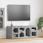 Meuble TV Bas Moderne en Chêne Artisanal - 100 cm-Mon Meuble TV-Sonoma gris-19