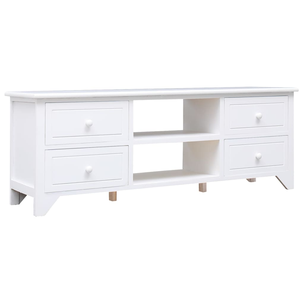 Meuble TV Bas Noir en Paulownia - 108 cm-Mon Meuble TV-Blanc-1-9