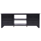 Meuble TV Bas Noir en Paulownia - 108 cm-Mon Meuble TV-Noir-1-2
