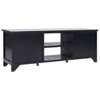 Meuble TV Bas Noir en Paulownia - 108 cm-Mon Meuble TV-Noir-1-3