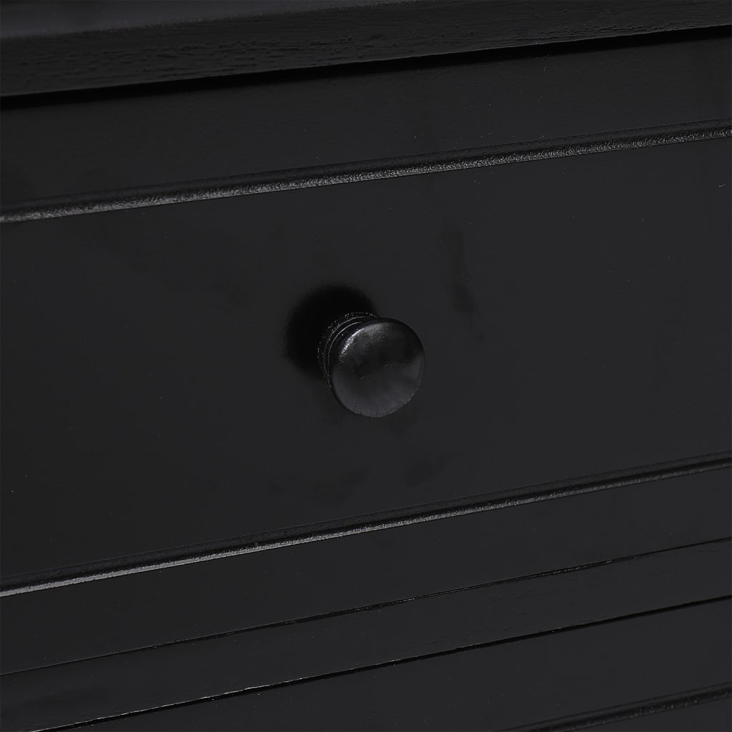 Meuble TV Bas Noir en Paulownia - 108 cm-Mon Meuble TV-Noir-1-5