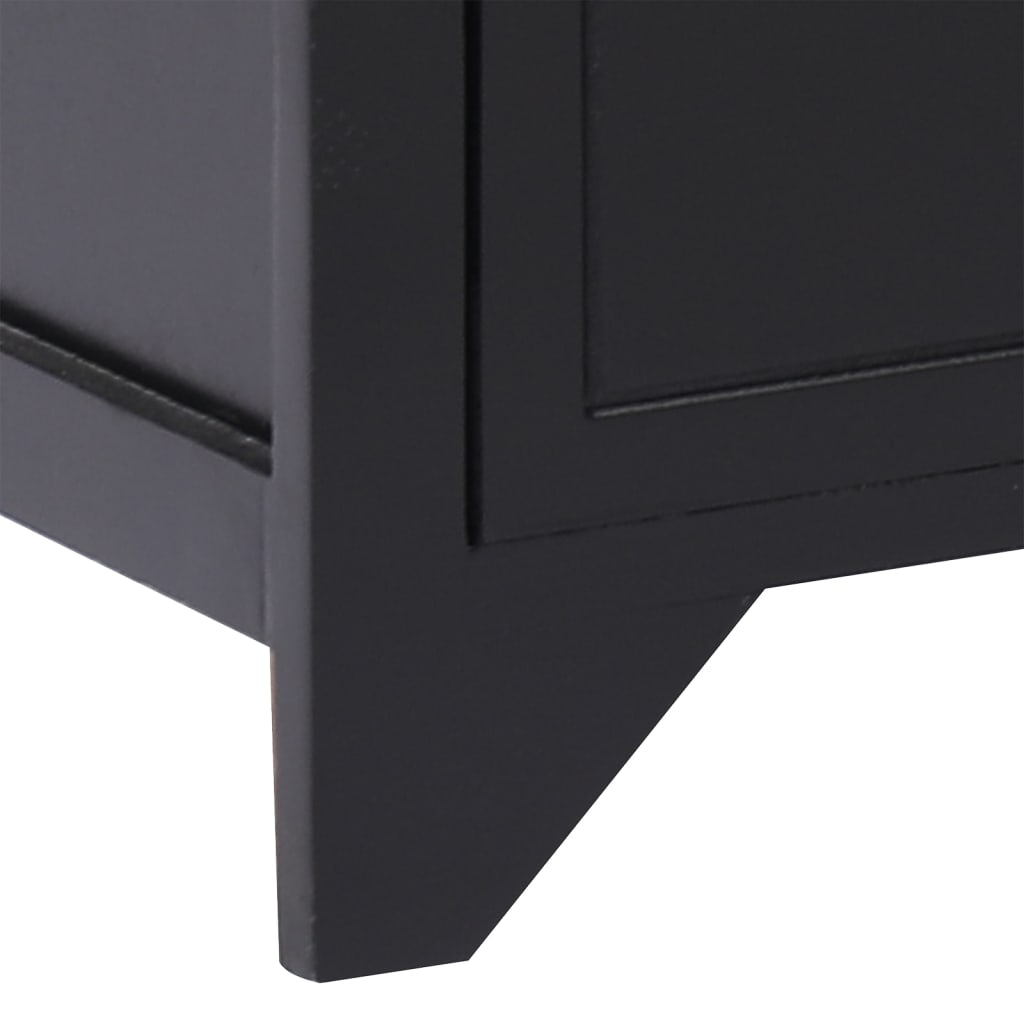 Meuble TV Bas Noir en Paulownia - 108 cm-Mon Meuble TV-Noir-1-7
