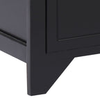 Meuble TV Bas Noir en Paulownia - 108 cm-Mon Meuble TV-Noir-1-7