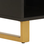 Meuble TV Bas Noir et Bois en Manguier Massif - 100 cm-Mon Meuble TV-9