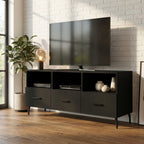 meuble-tv-bas-noir-mat-et-metal-102-cm-decor