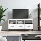 Meuble TV Bas Noir Mat et Métal - 102 cm-Mon Meuble TV-Blanc-1-15
