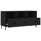 Meuble TV Bas Noir Mat et Métal - 102 cm-Mon Meuble TV-Gris béton-1-6