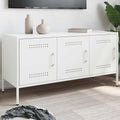 Meuble TV Bas Rose en Acier - 100,5 cm-Mon Meuble TV-Blanc-13