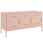 Meuble TV Bas Rose en Acier - 100,5 cm-Mon Meuble TV-Rose-1