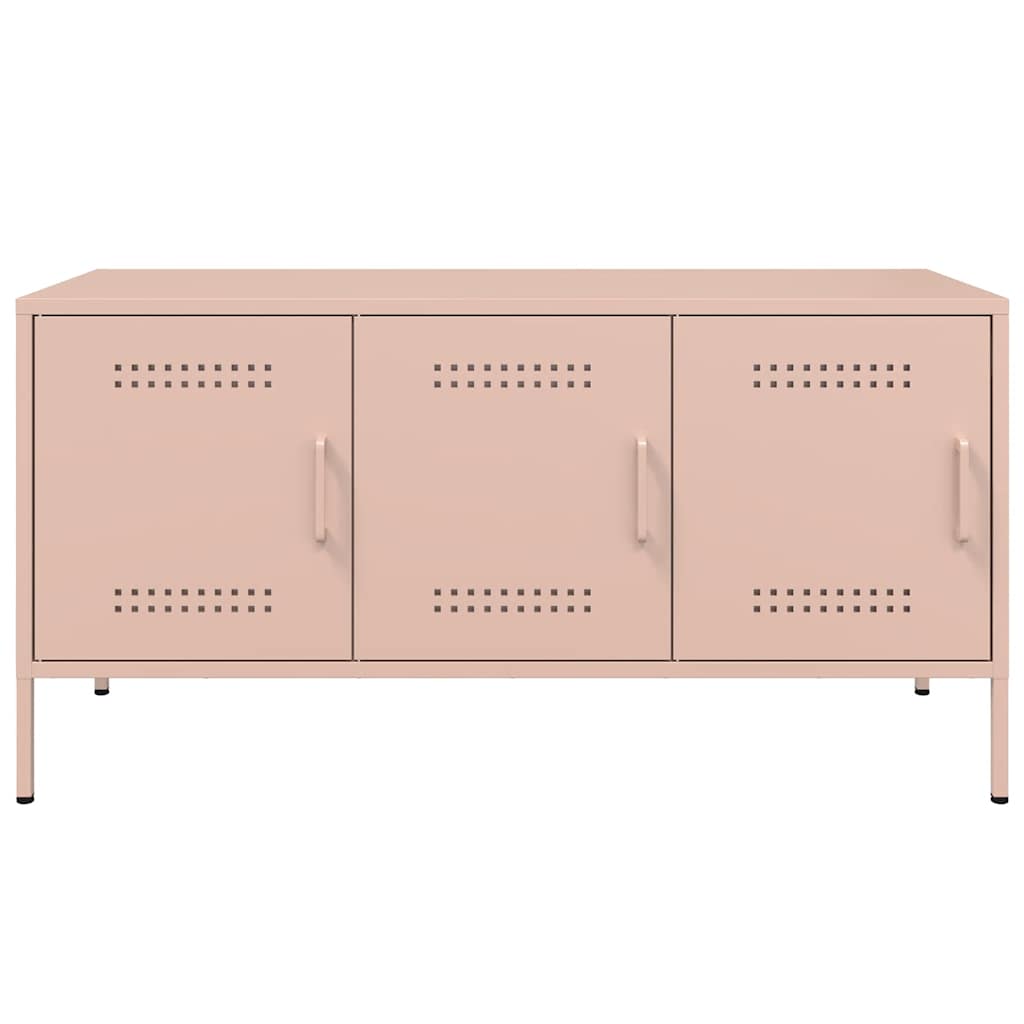 Meuble TV Bas Rose en Acier - 100,5 cm-Mon Meuble TV-Rose-6
