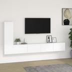 Meuble TV Bas Suspendu Effet Sonoma Gris - 3 Pièces-Mon Meuble TV-Blanc-100 cm-3-13