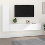 Meuble TV Bas Suspendu Effet Sonoma Gris - 3 Pièces-Mon Meuble TV-Blanc-80 cm-4-17