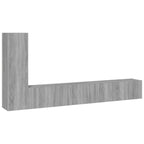 Meuble TV Bas Suspendu Effet Sonoma Gris - 3 Pièces-Mon Meuble TV-Chêne noir-80 cm-4-2