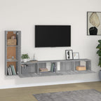 Meuble TV Bas Suspendu Effet Sonoma Gris - 3 Pièces-Mon Meuble TV-Chêne noir-80 cm-4-3