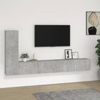 Meuble TV Bas Suspendu Effet Sonoma Gris - 3 Pièces-Mon Meuble TV-Gris béton-100 cm-3-15