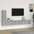 Meuble TV Bas Suspendu Effet Sonoma Gris - 3 Pièces-Mon Meuble TV-Sonoma gris-100 cm-3-1