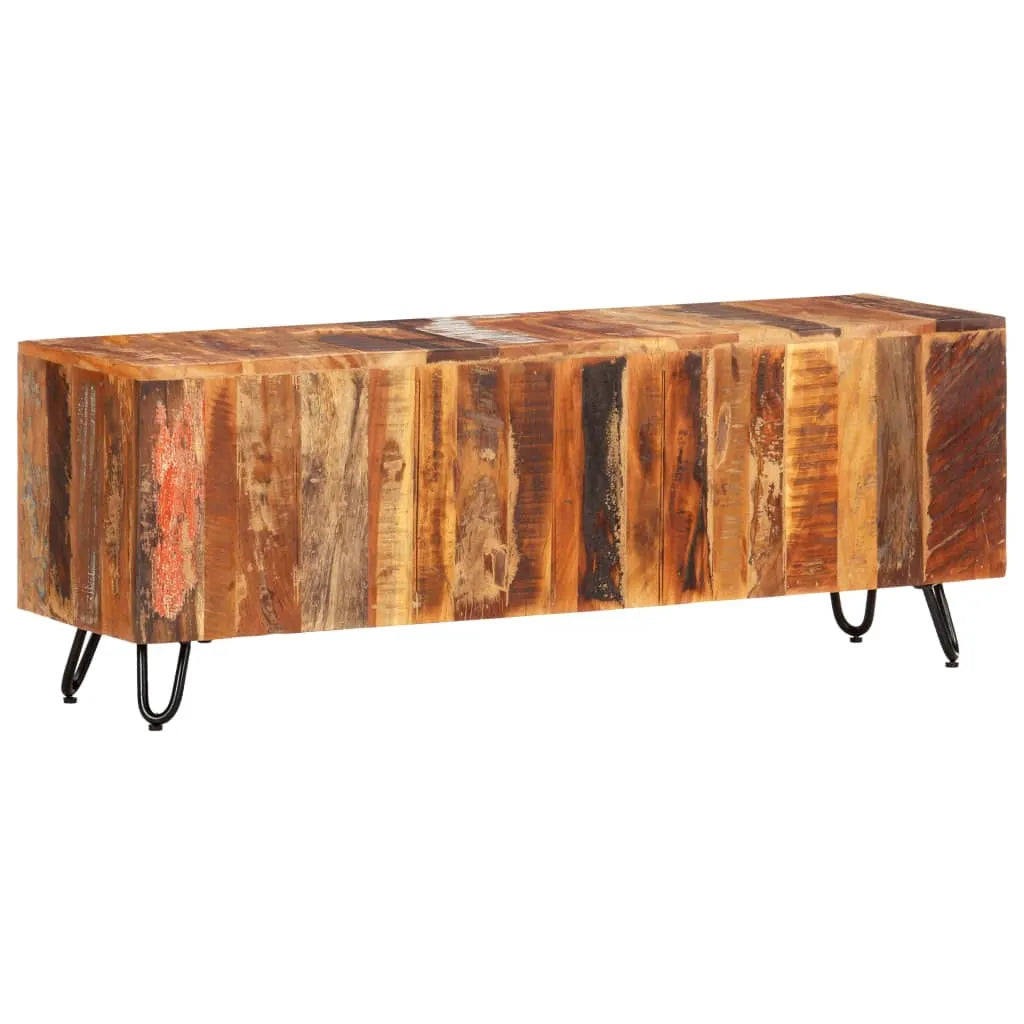 Meuble TV Bas Vintage en Bois de Récupération - 110 cm-Mon Meuble TV-1