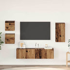 Meuble TV Bibliothèque en Bois Gris Béton - 5 Pièces-Mon Meuble TV-Bois ancien-60 cm-19