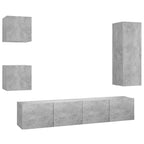 Meuble TV Bibliothèque en Bois Gris Béton - 5 Pièces-Mon Meuble TV-Gris béton-60 cm-1