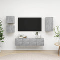Meuble TV Bibliothèque en Bois Gris Béton - 5 Pièces-Mon Meuble TV-Gris béton-60 cm-18