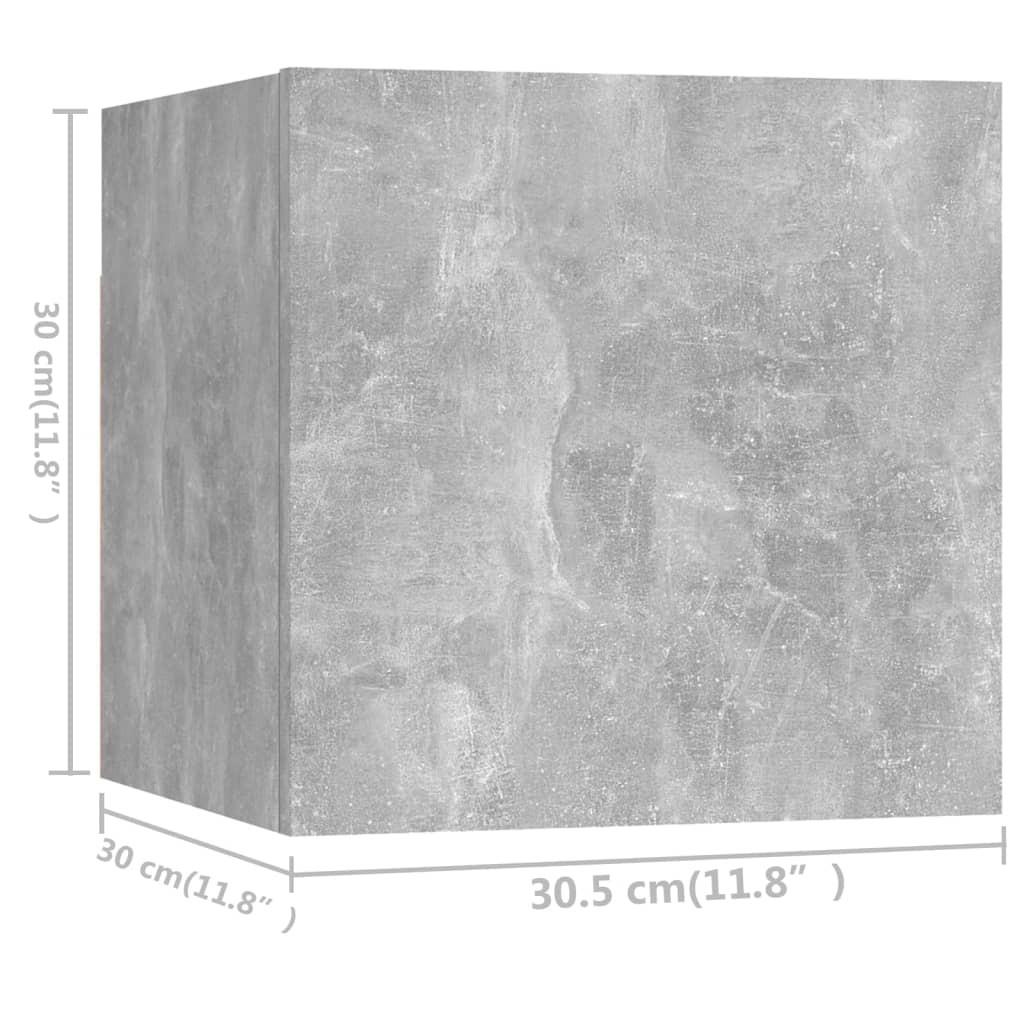 Meuble TV Bibliothèque en Bois Gris Béton - 5 Pièces-Mon Meuble TV-Gris béton-60 cm-7
