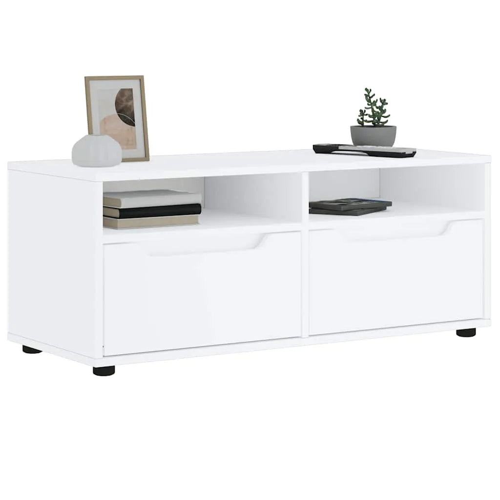 Meuble TV Blanc - 100 cm de Longueur-Mon Meuble TV-Blanc-3