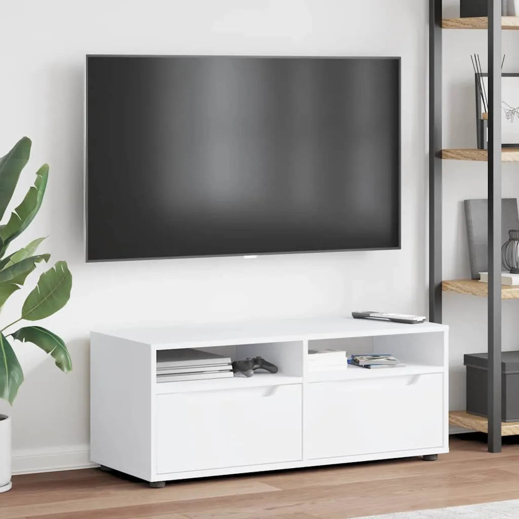 Meuble TV Blanc - 100 cm de Longueur-Mon Meuble TV-Blanc-4