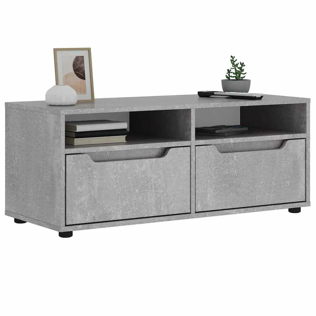 Meuble TV Blanc - 100 cm de Longueur-Mon Meuble TV-Gris béton-14