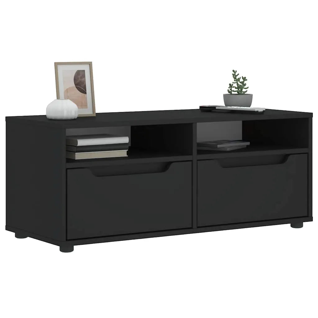 Meuble TV Blanc - 100 cm de Longueur-Mon Meuble TV-Noir-13