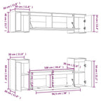 Meuble TV Blanc 160 cm en Pin Massif - 6 Pcs-Mon Meuble TV-Blanc-11