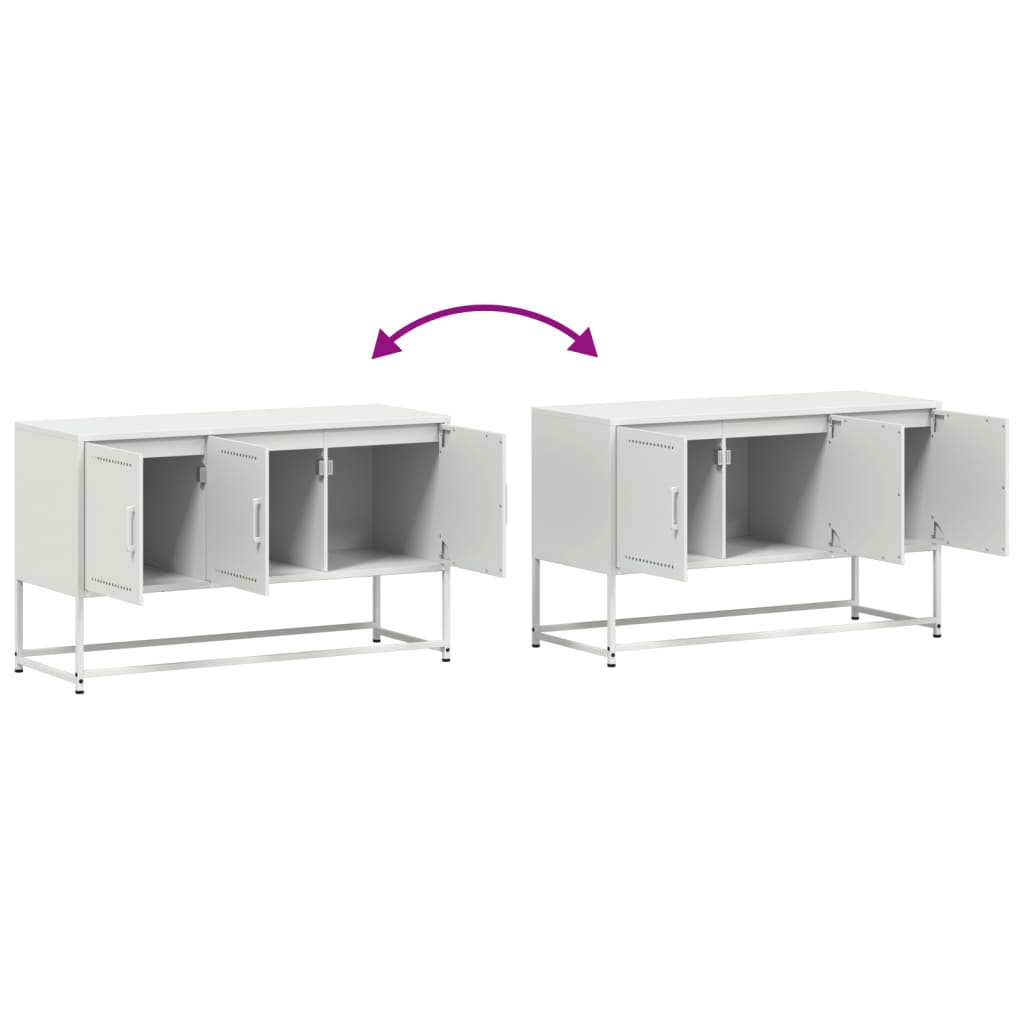 Meuble TV Blanc avec Rangement en Acier - 100,5 cm-Mon Meuble TV-Anthracite-1-10