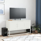 Meuble TV Blanc avec Rangement en Acier - 100,5 cm-Mon Meuble TV-Anthracite-1-3